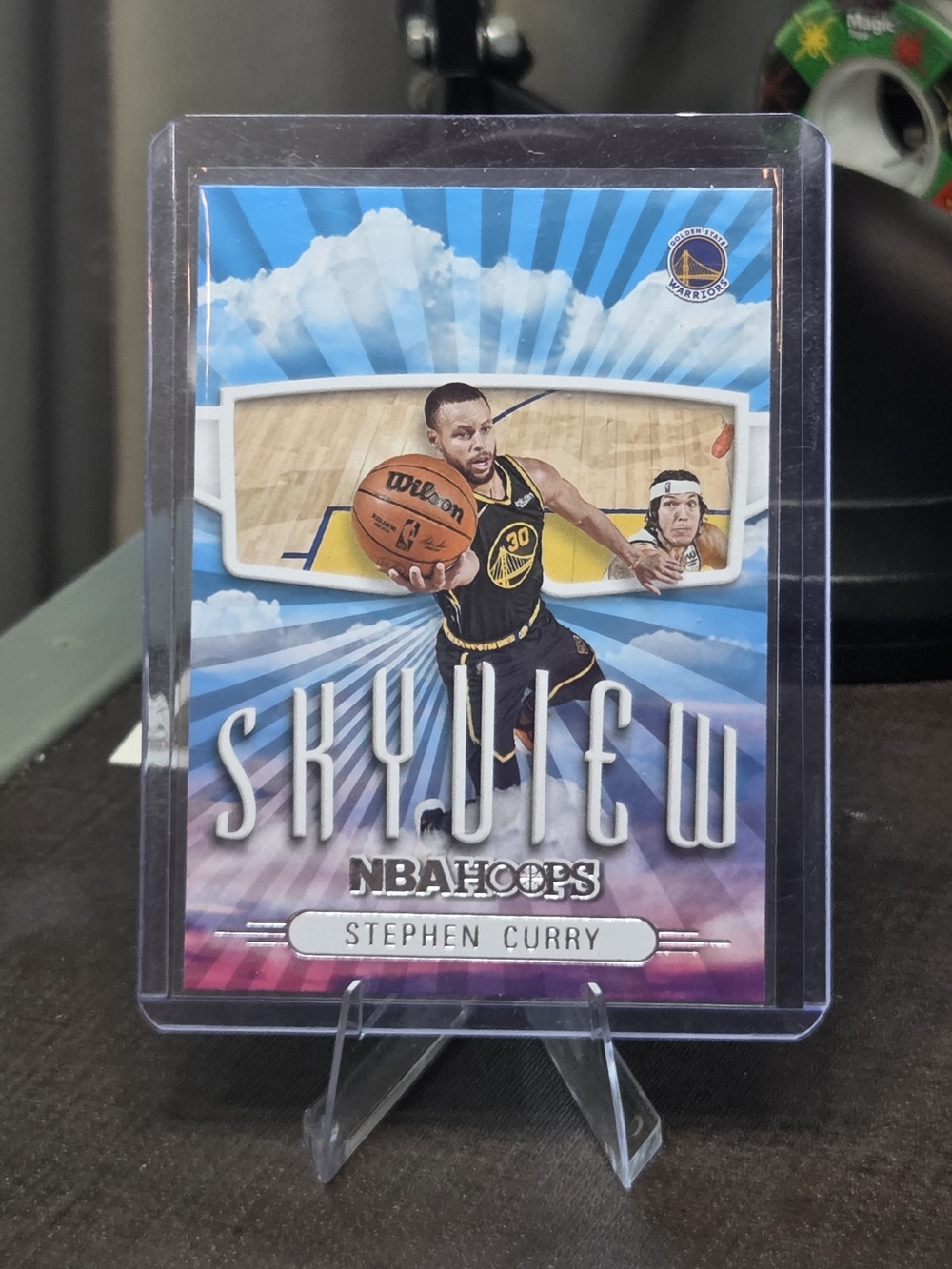 Stephen Curry Skyview NBA Hoops Basketball Card - Blue/Purple Accents